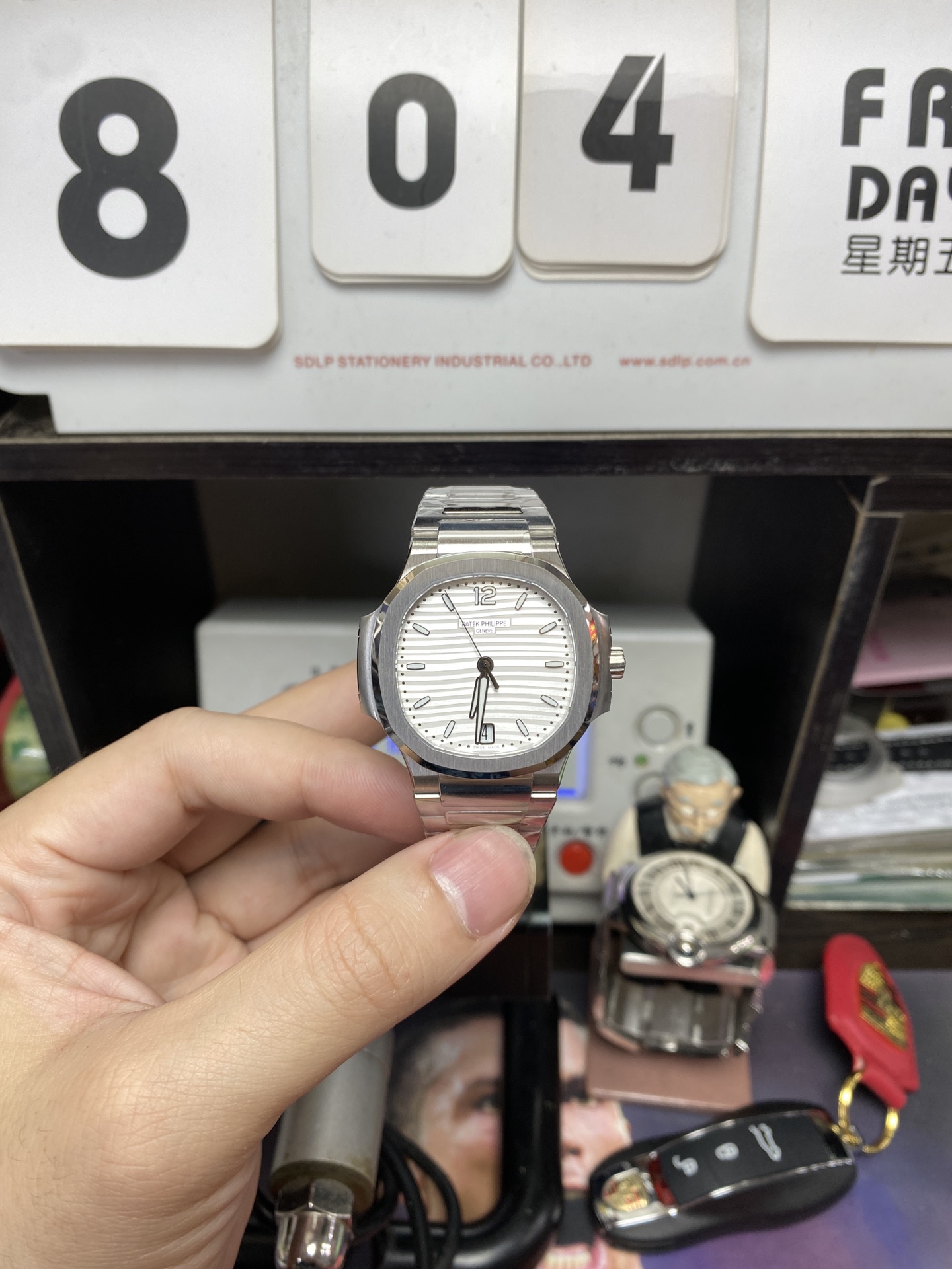 Patek Philippe Nautilus series 71181A-010, White Dial with Steel Bracelet Version, 35.2mm size.