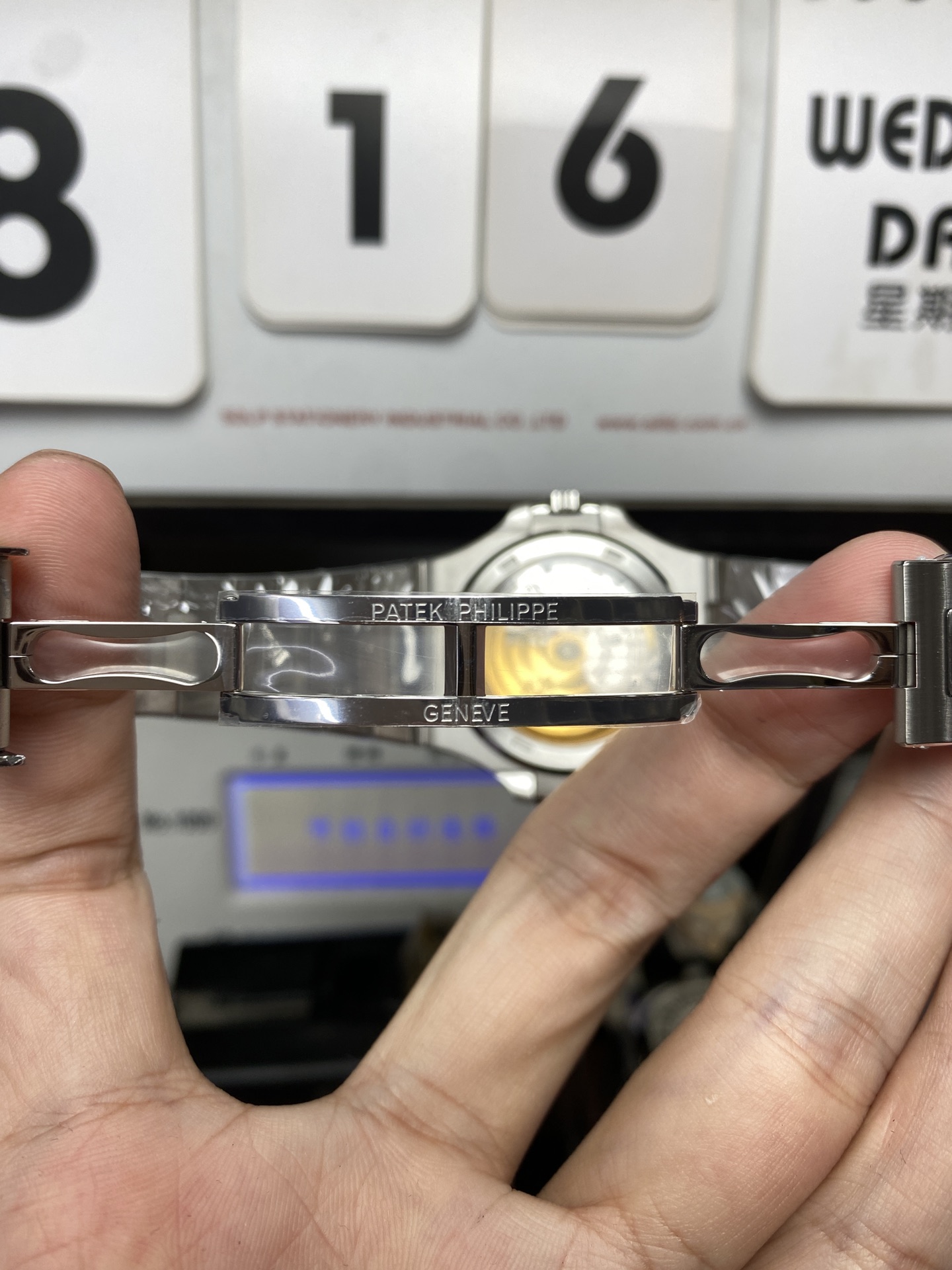 Patek Philippe Nautilus series 57111A 010, Stainless Steel Case Grey-Blue Dial Stainless Steel Bracelet, 40mm Size.