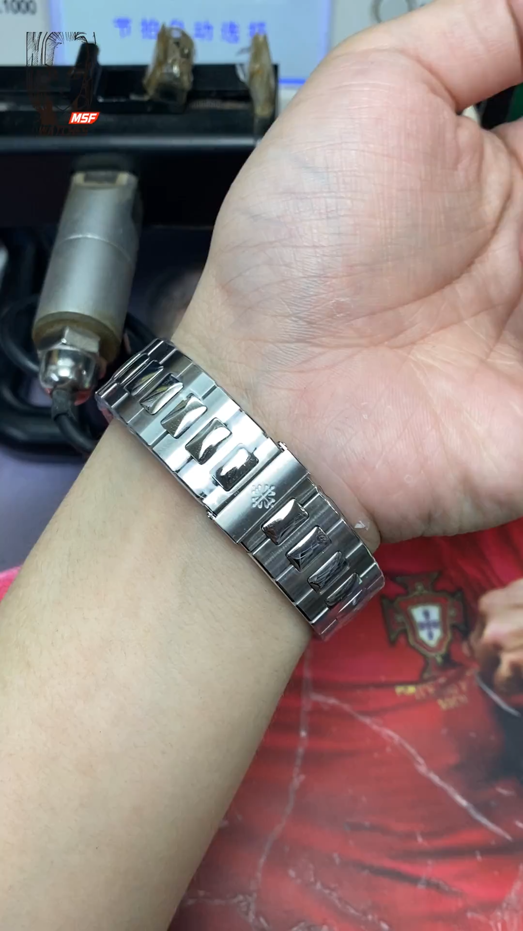 Patek Philippe Nautilus series 57111A 010, Stainless Steel Case Grey-Blue Dial Stainless Steel Bracelet, 40mm Size.