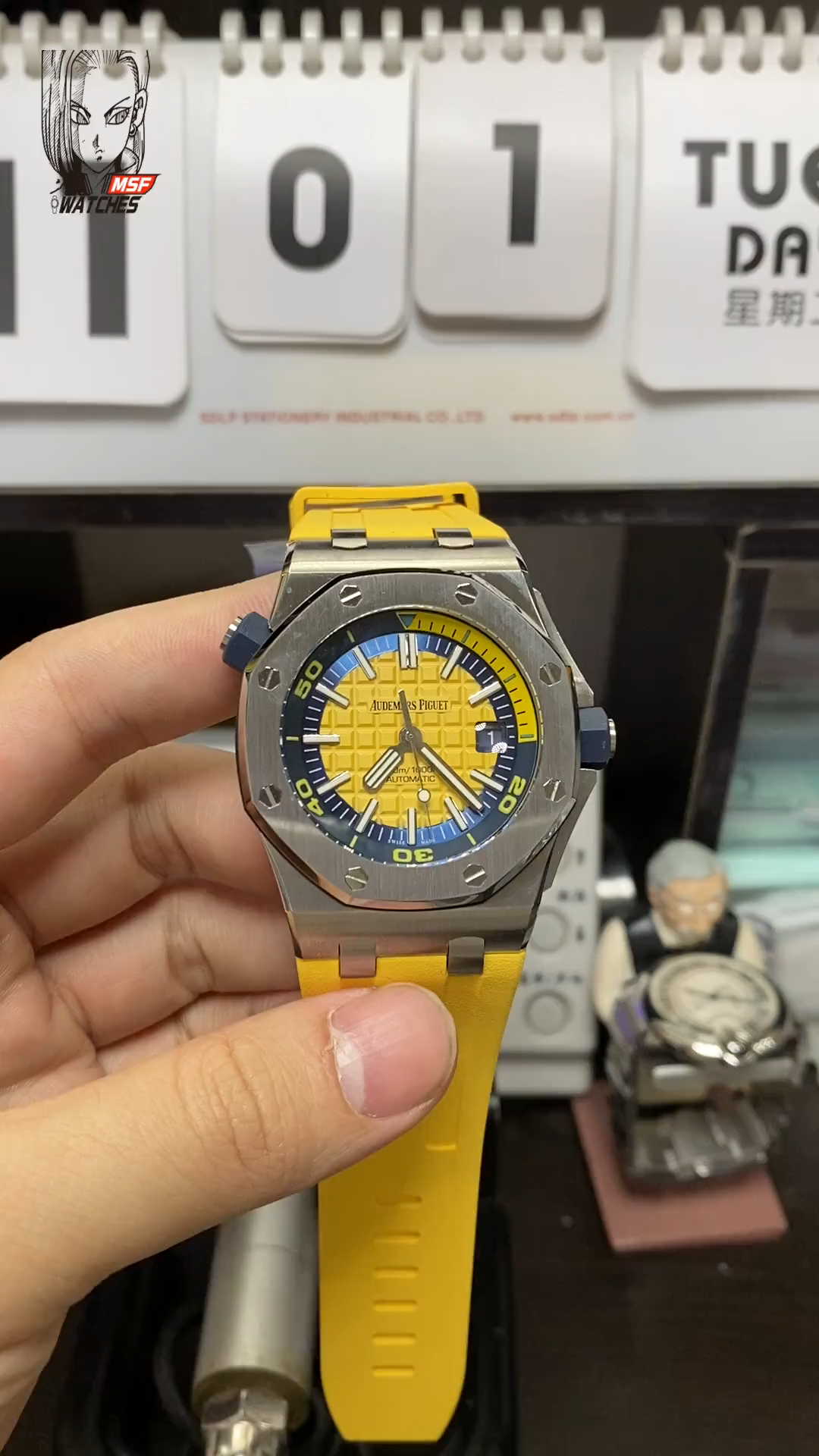 Audemars Piguet Royal Oak Offshore Series 15710ST.OO.A051CA.01, Yellow Dial, 42mm Size.