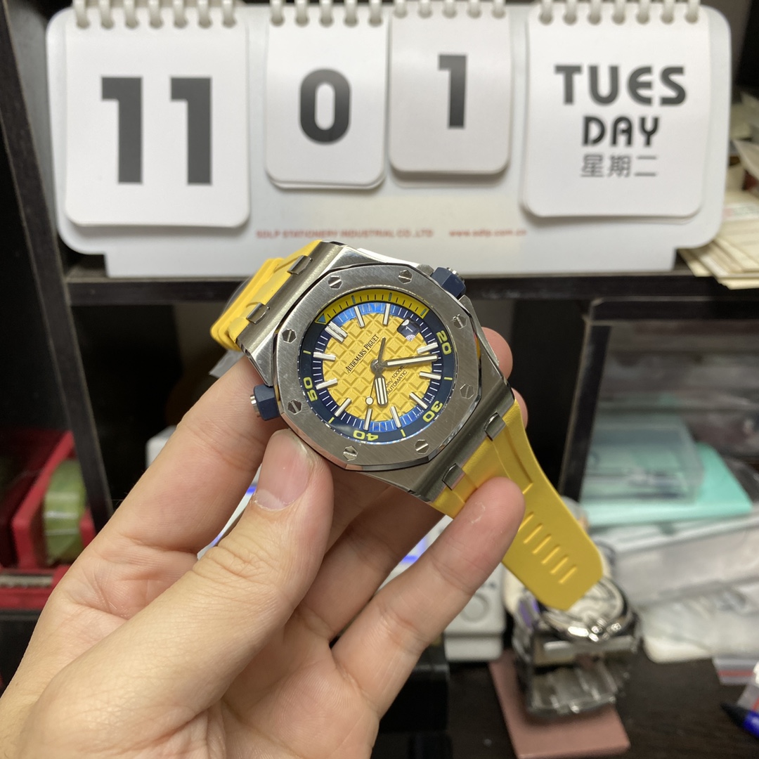 Audemars Piguet Royal Oak Offshore Series 15710ST.OO.A051CA.01, Yellow Dial, 42mm Size.