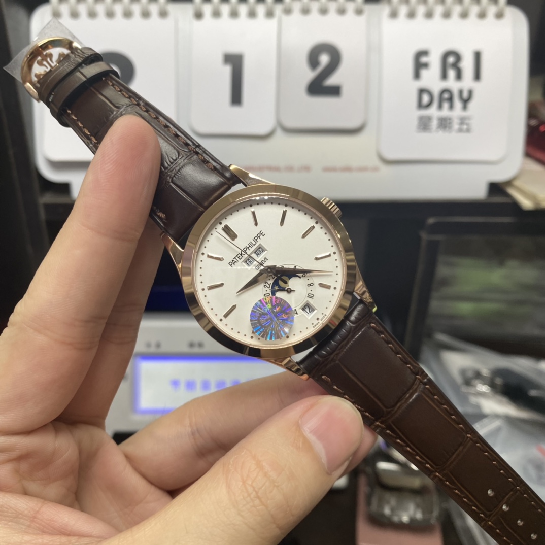 Patek Philippe Complicated Chronograph Series 5396R-011, Rose Gold Case White Dial, 38.5mm Size.