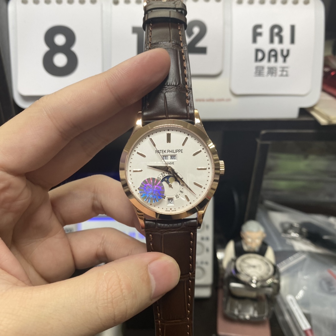 Patek Philippe Complicated Chronograph Series 5396R-011, Rose Gold Case White Dial, 38.5mm Size.