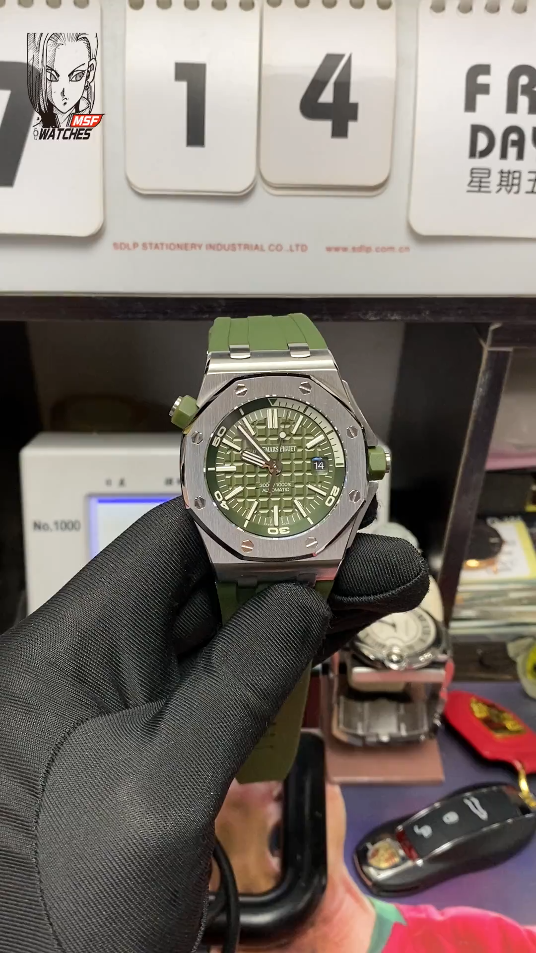 Audemars Piguet Royal Oak Offshore Series 15710ST.OO.A052CA.01, Green Dial, 42mm Size.