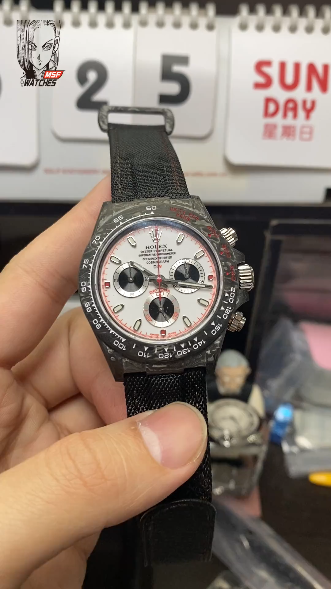 Rolex Daytona series DIW super modify all Carbon fiber Case 40mm size.