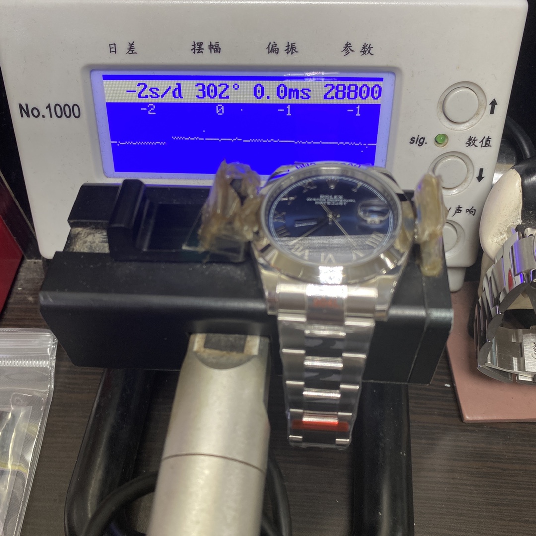 Rolex Datejust series m126300-0017, blue dial featuring Roman numeral markers, 41mm size.