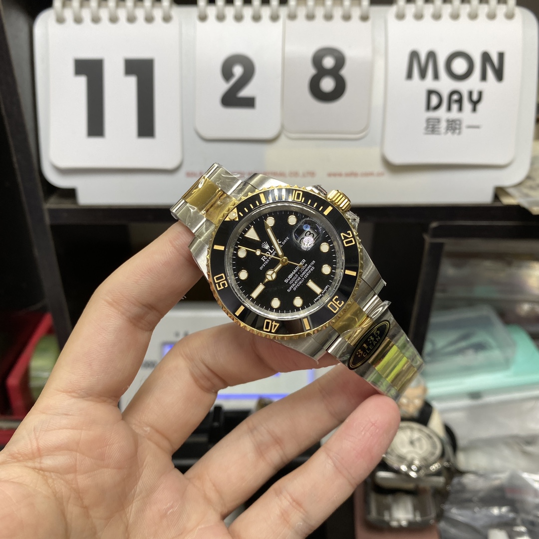 Rolex Submariner Series 116613LN-0001, Two-Tone Black Submariner, 40mm size.