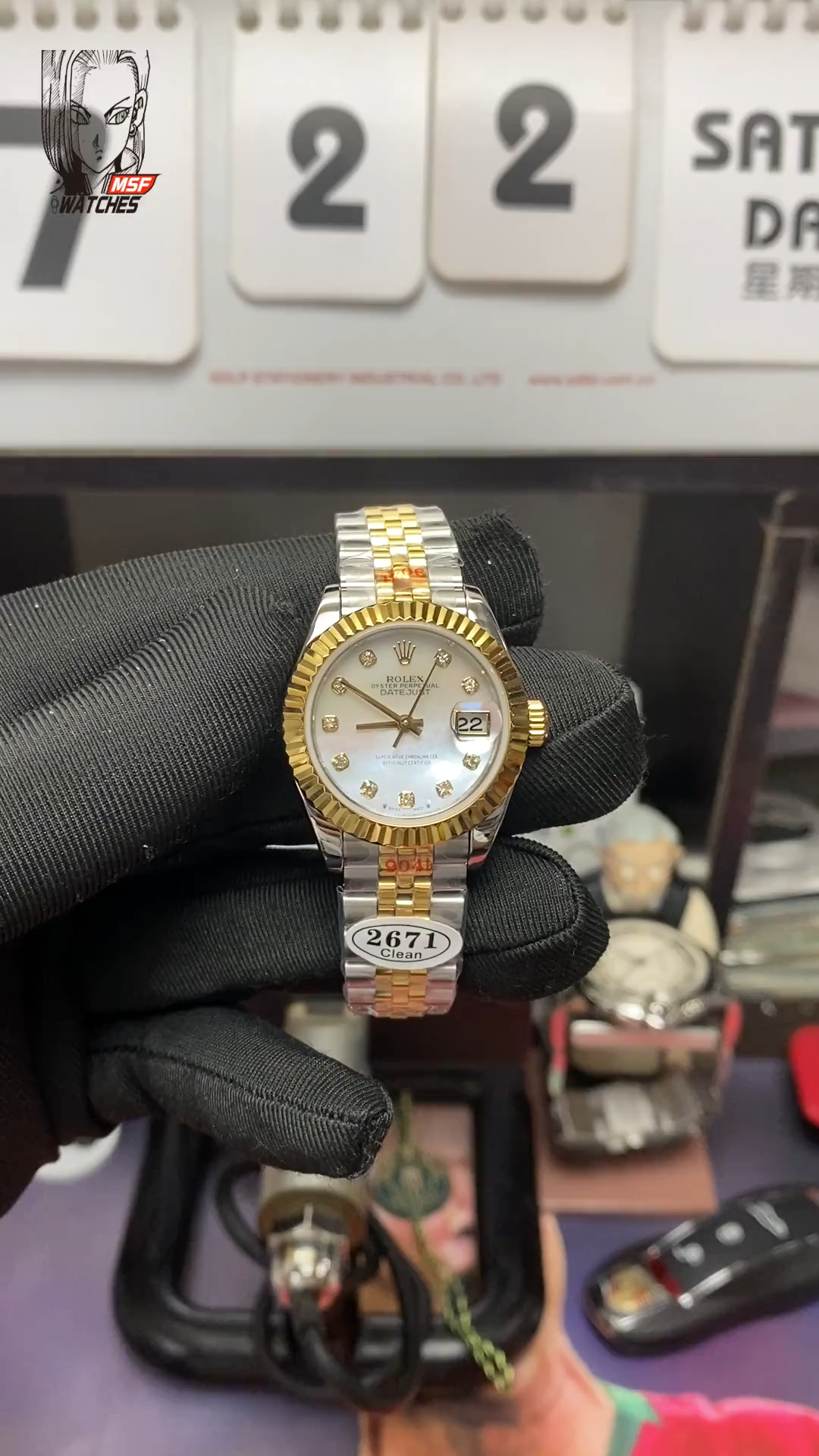 Rolex Datejust Series m278273-0028, Two-Tone Gold Case Mother-of-Pearl Dial, 31mm size, Jubilee stainless steel bracelet.