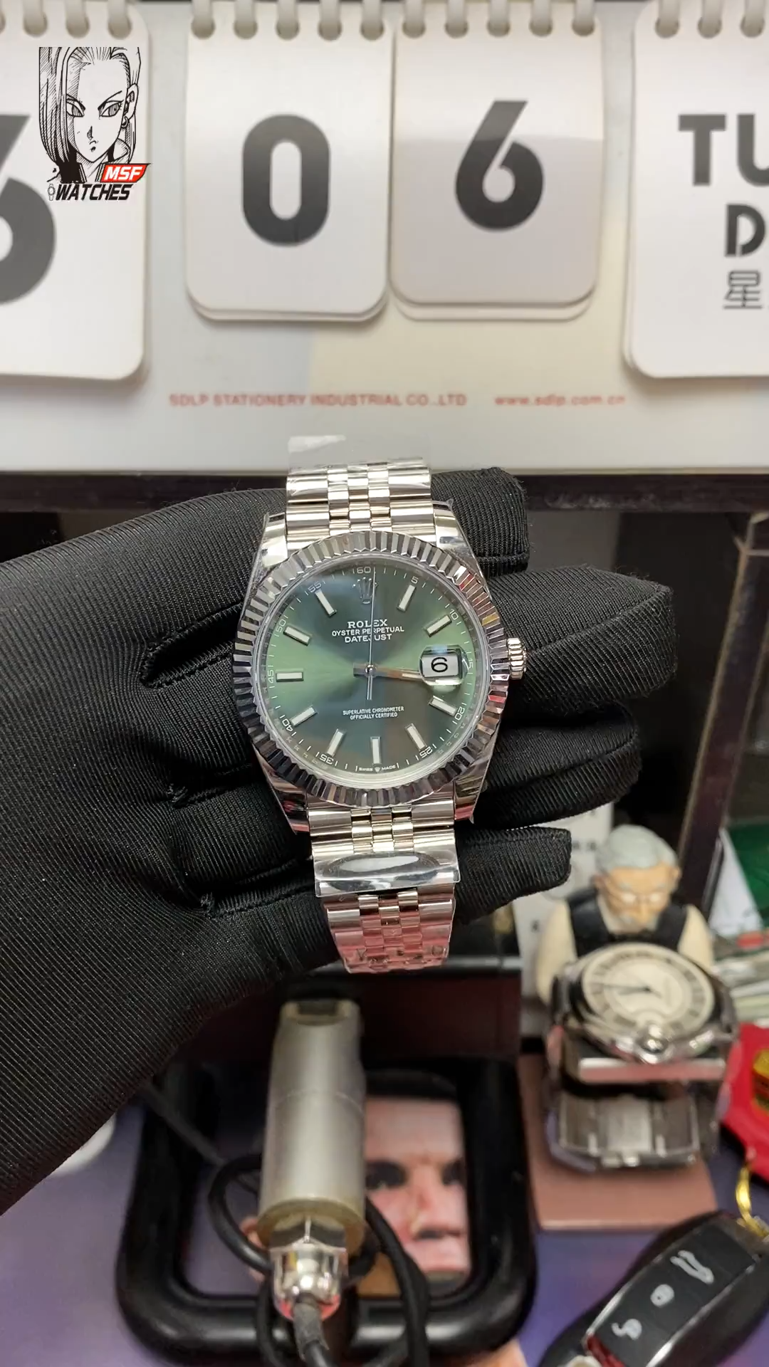 Rolex Datejust Series m126334-0028, Latest Mint Green Dial Fluted Bezel, 41mm Size.