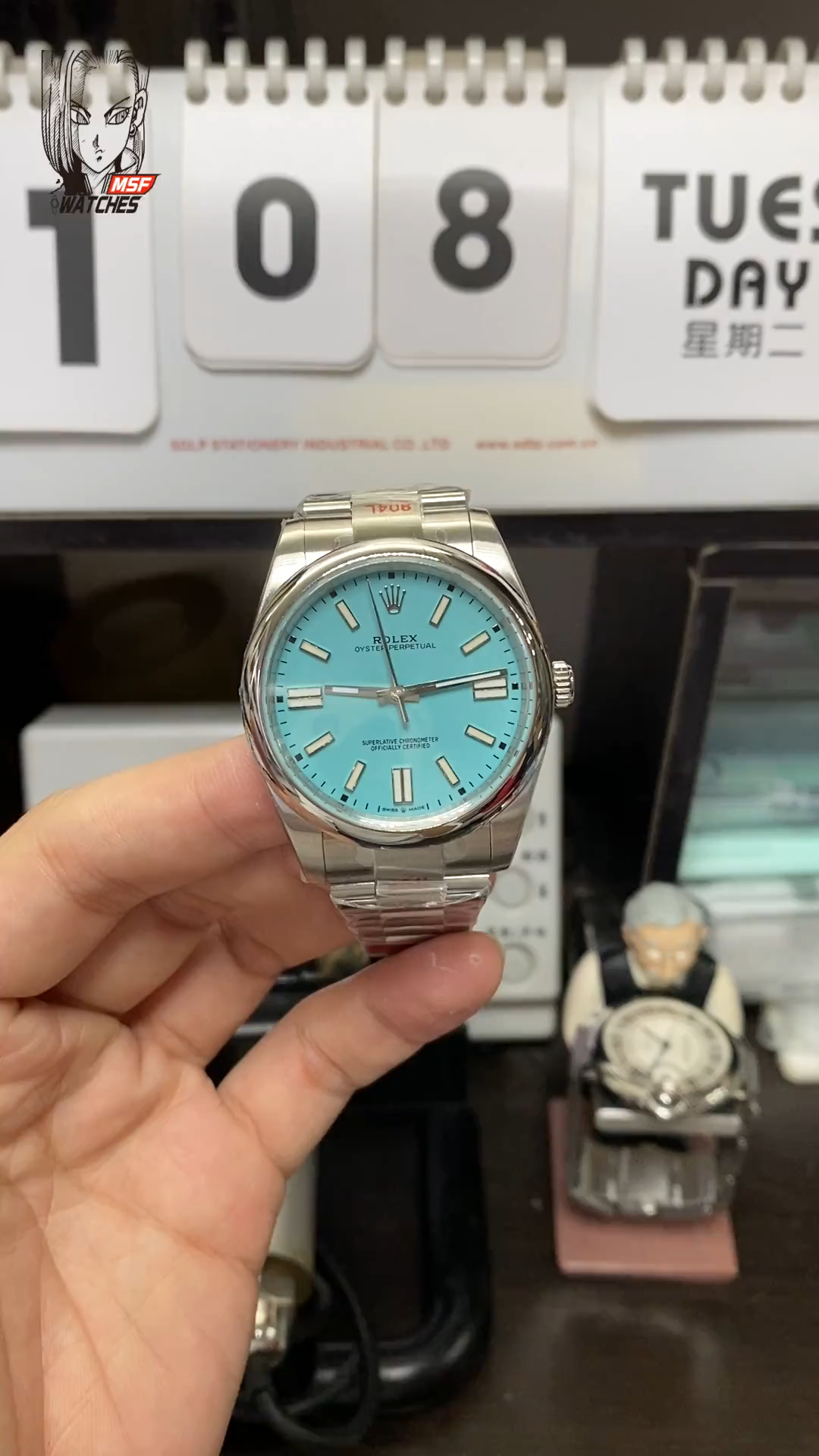 Rolex Oyster Perpetual Series m124300-0006, Tiffany Blue Dial, 41mm Size .