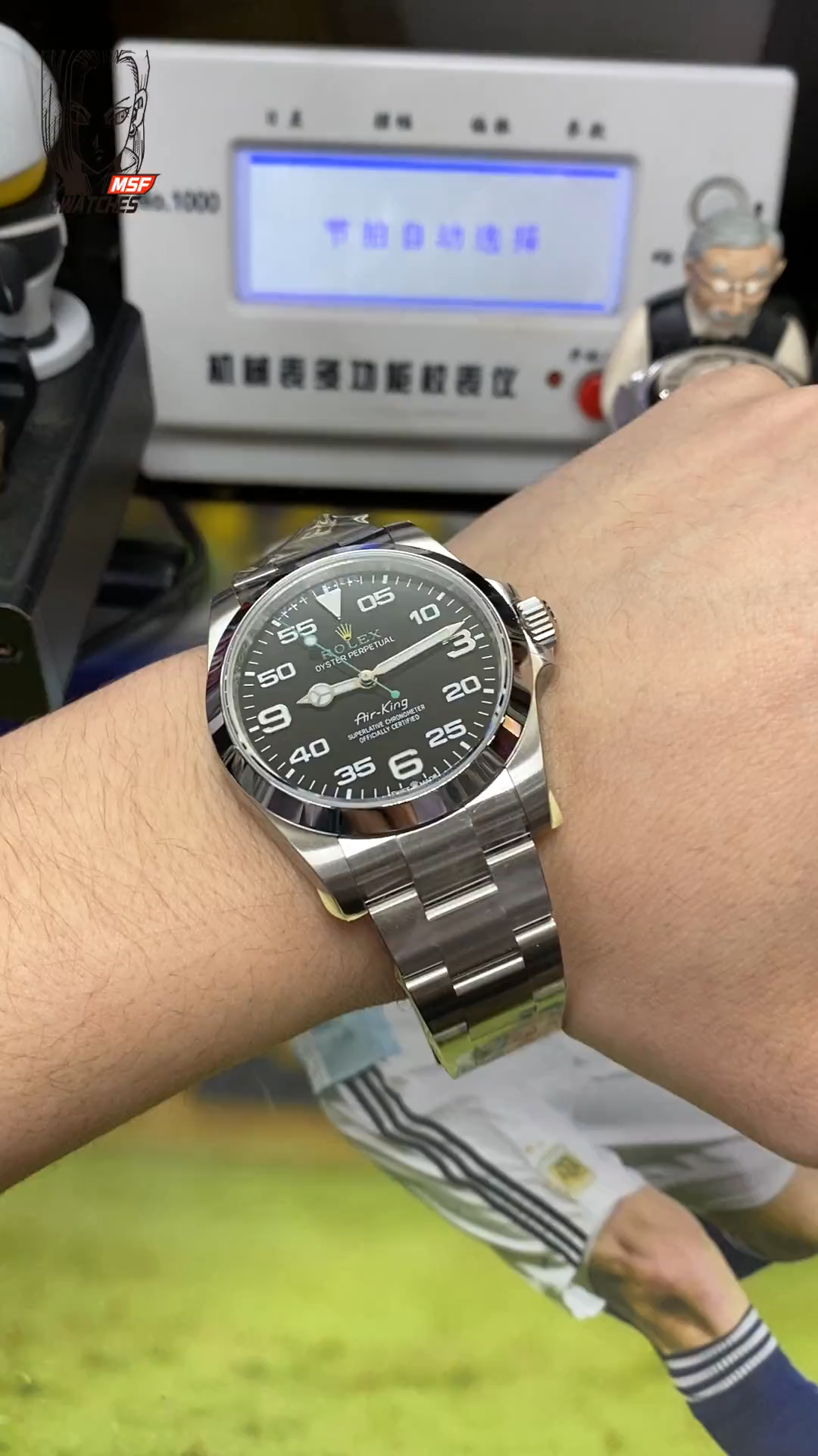 Rolex Air-King series M126900-0001, Green Hand, 40mm size.