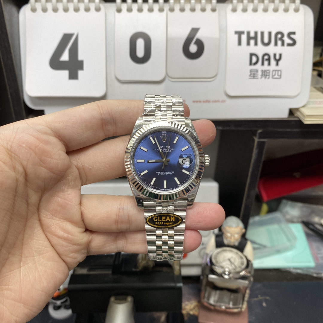 Rolex Datejust Series m126334-0002, Classic Blue Dial Fluted Bezel, 41mm Size.