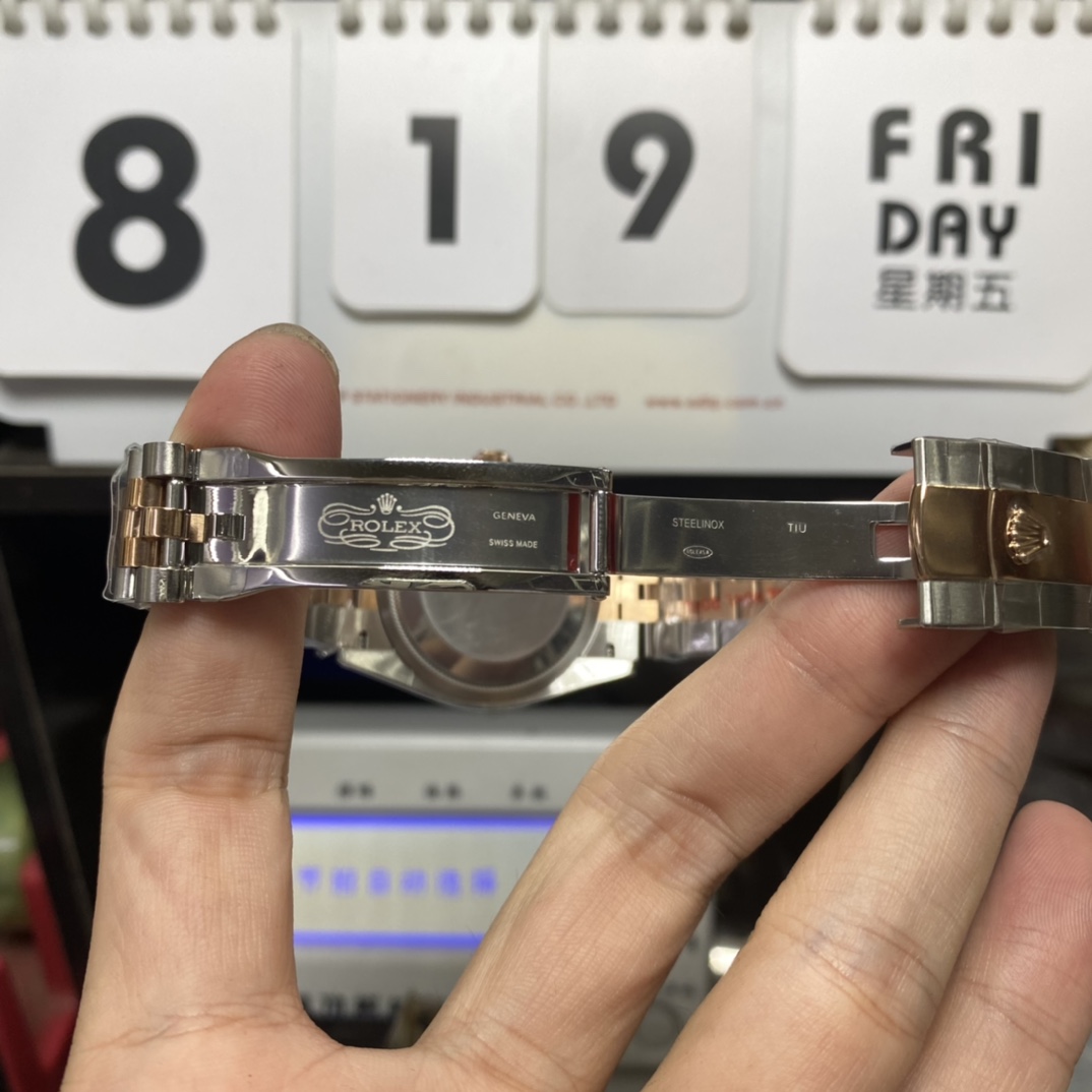 Rolex Datejust Series 116231-0087, Rose Gold Case with Grey Dial Five-link Bracelet, 36mm Size.