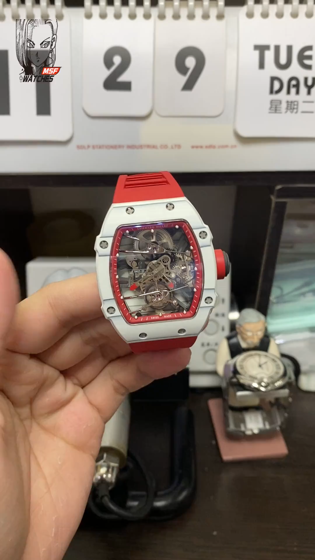 Richard Mille Men's Collection series RM27-02, Sapphire Crystal Nylon Strap and Titanium Buckle, 47.77×39.7 size.