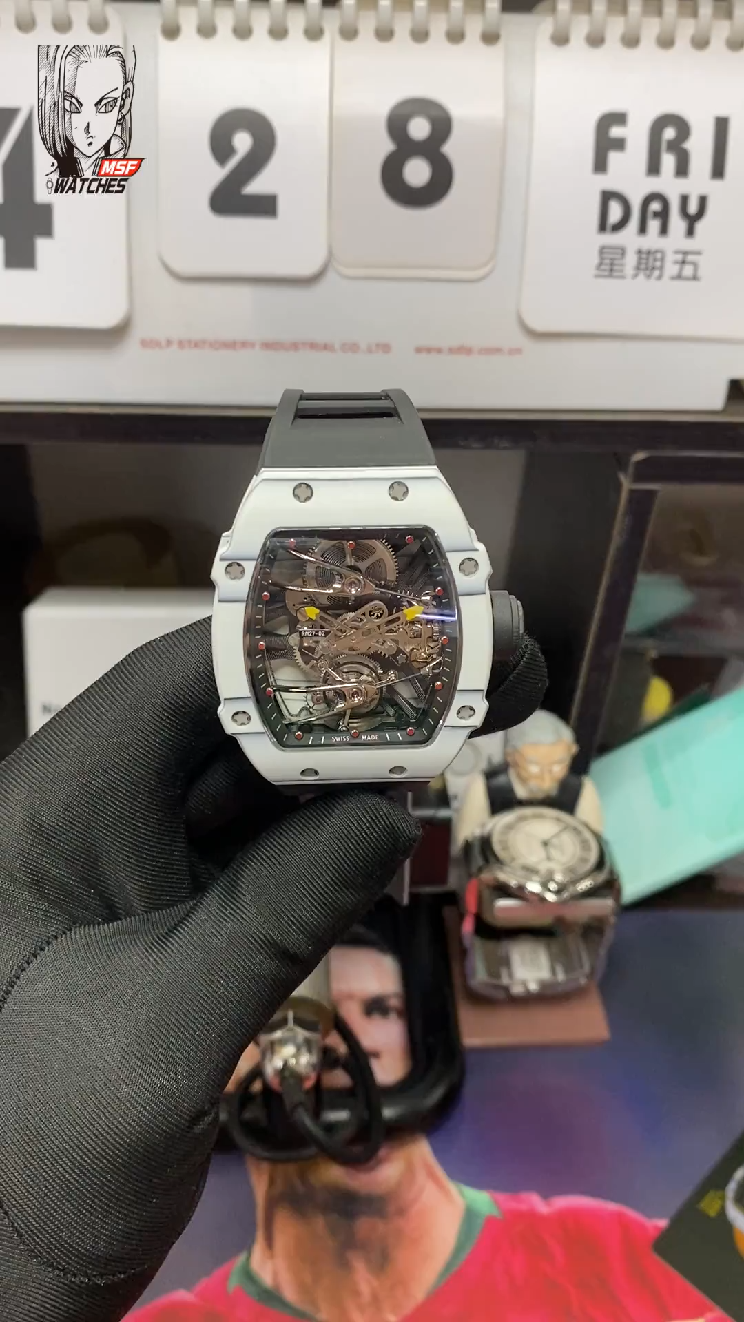 Richard Mille Men's Collection series RM27-02, Sapphire Crystal Nylon Strap and Titanium Buckle, 47.77×39.7 size.