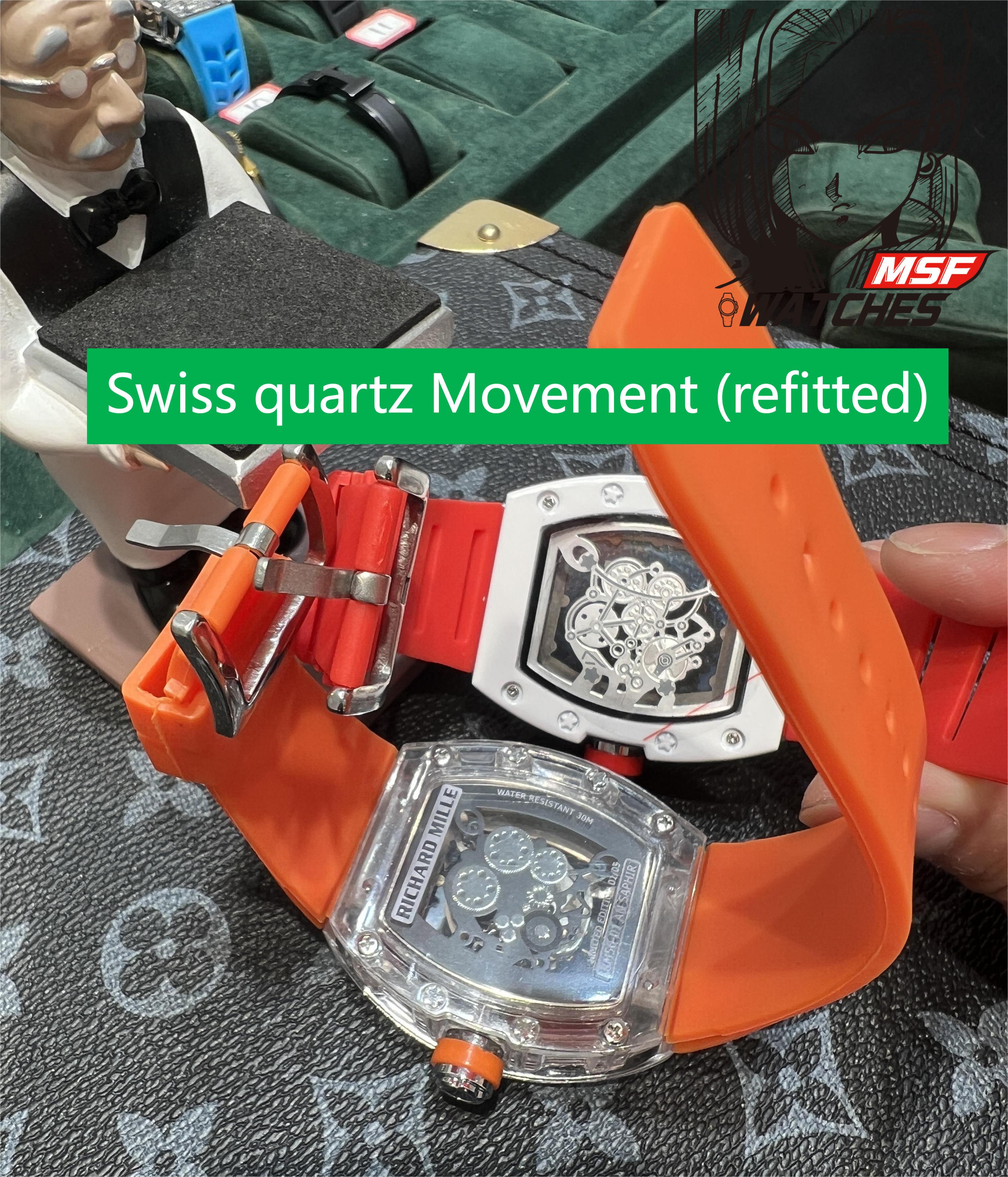 Richard Mille Women's Collection series RM07-01, Red Lips Silver Diamonds, 45.66 x 31.40mm size.