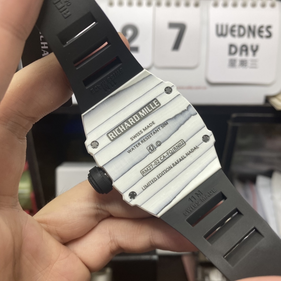 Richard Mille Men's Collection series RM27-02, Sapphire Crystal Nylon Strap and Titanium Buckle, 47.77×39.7 size.