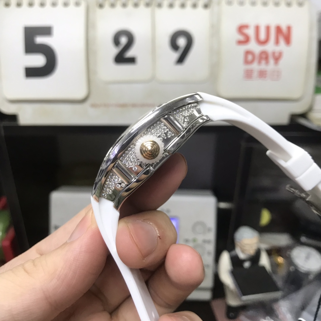 Richard Mille Women's Collection series RM 07-01 LADIES, Red Lips Fully Diamond-Set, 45.66 x 31.40mm size.