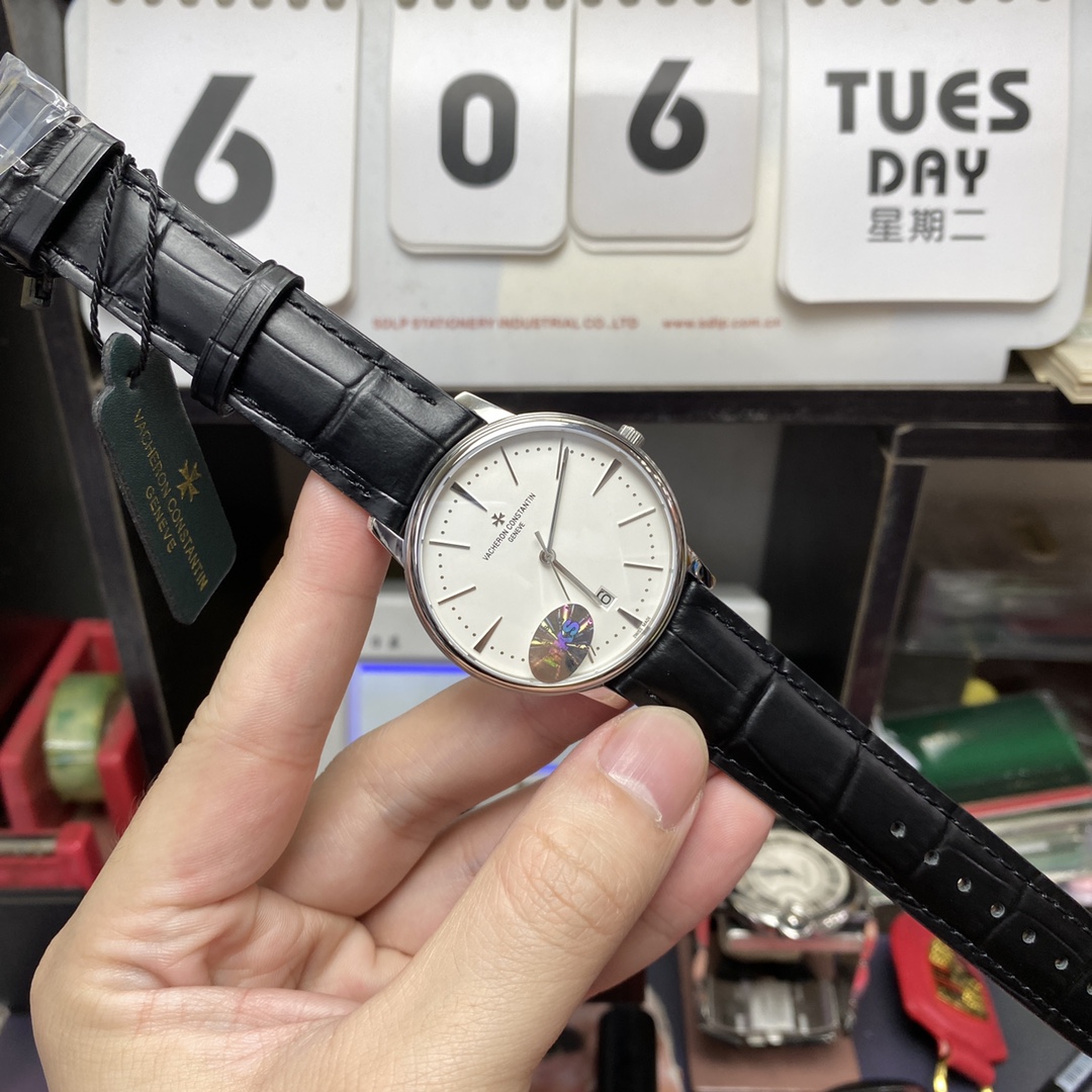 Vacheron Constantin Heritage Collection series 85180000G-9230, White Dial Silver Case High-Quality Same Model as Qi Qiang, 40mm size.