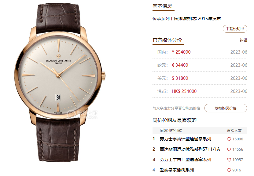 Vacheron Constantin Heritage Collection series 85180000R-9248, White Dial Rose Gold Case High Qiqiang Same Model, 40mm size.