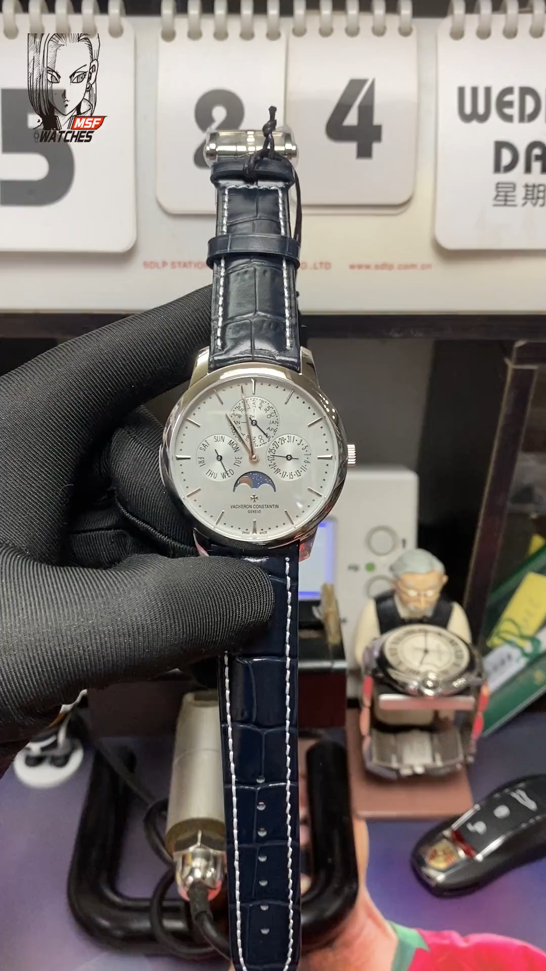 Vacheron Constantin Heritage Collection series 43175000P-B190, Black Dial Rose Gold Case, 41mm size.