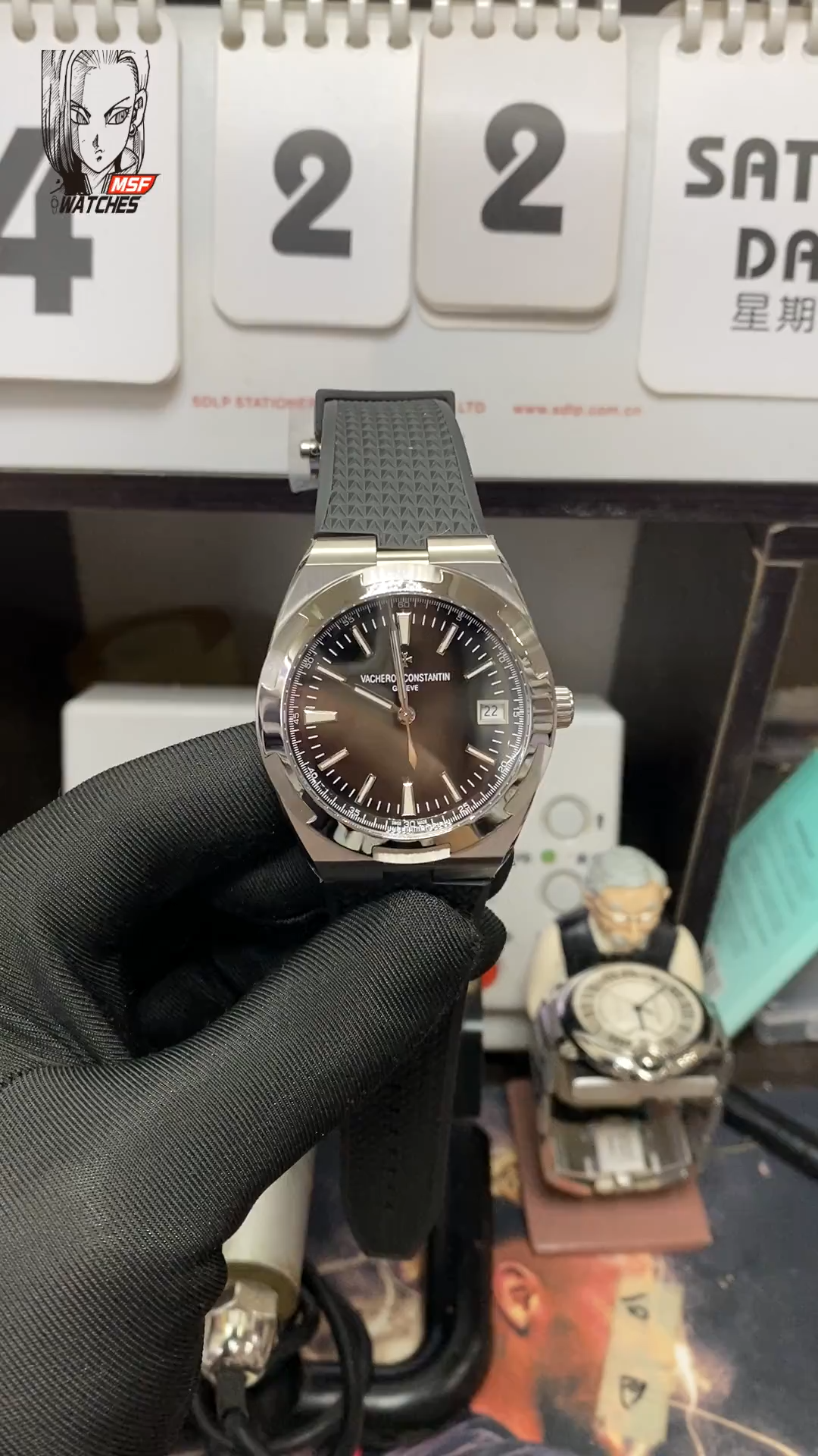 Vacheron Constantin Overseas series 4500V, BLACK Dial with rubber Bracelet, 41.5mm Size.