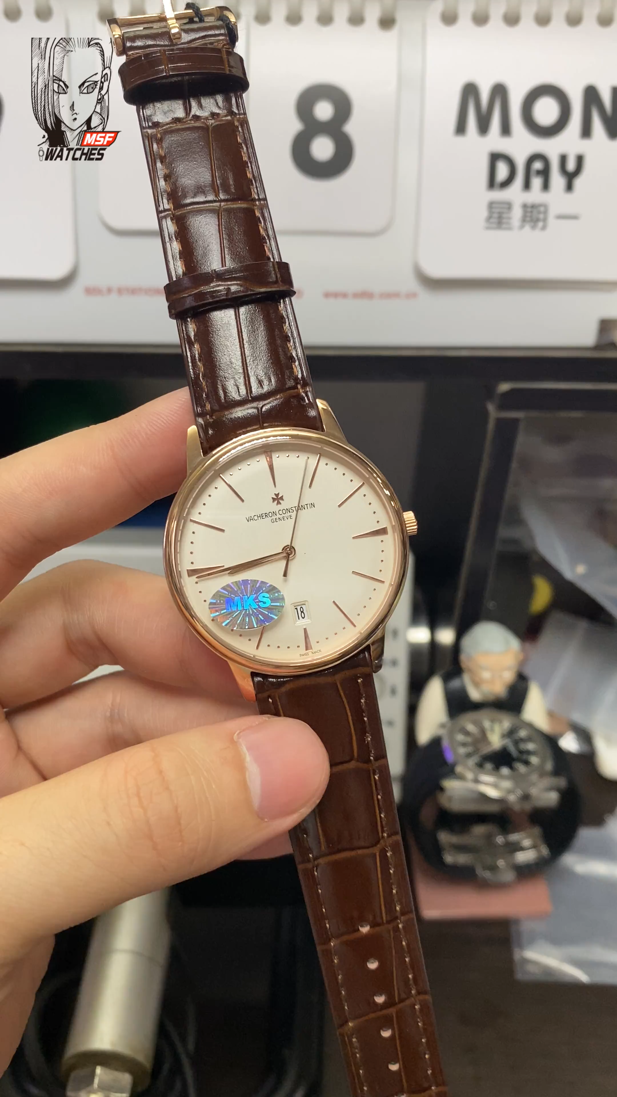 Vacheron Constantin Heritage Collection series 85180000R-9248, White Dial Rose Gold Case High Qiqiang Same Model, 40mm size.