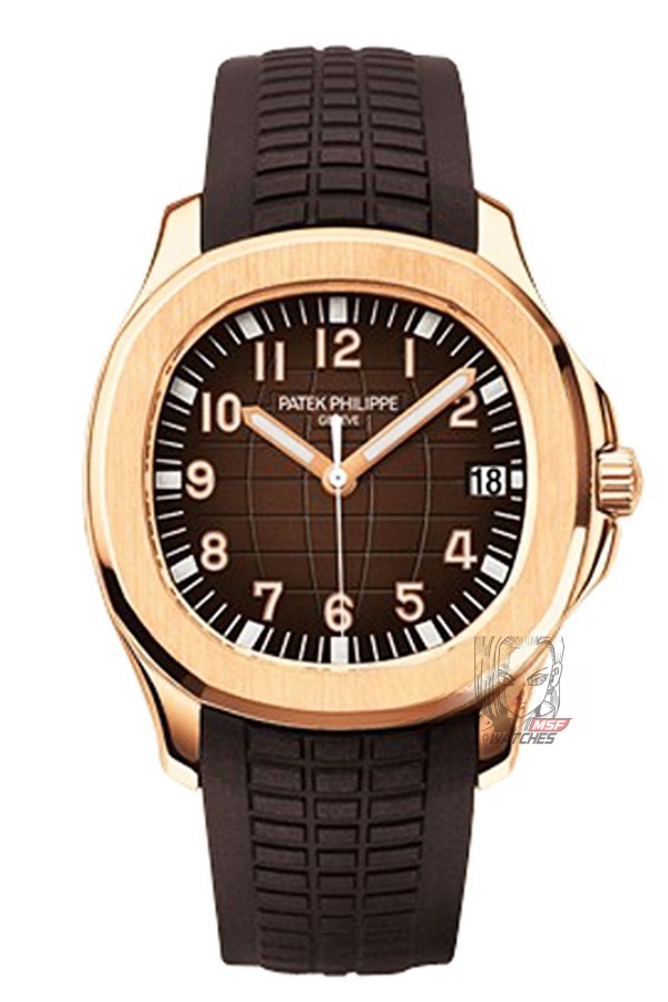 Patek Philippe Aquanaut Series 5167R-001, Rose Gold Case Coffee Dial Brown Strap, 40mm Size.