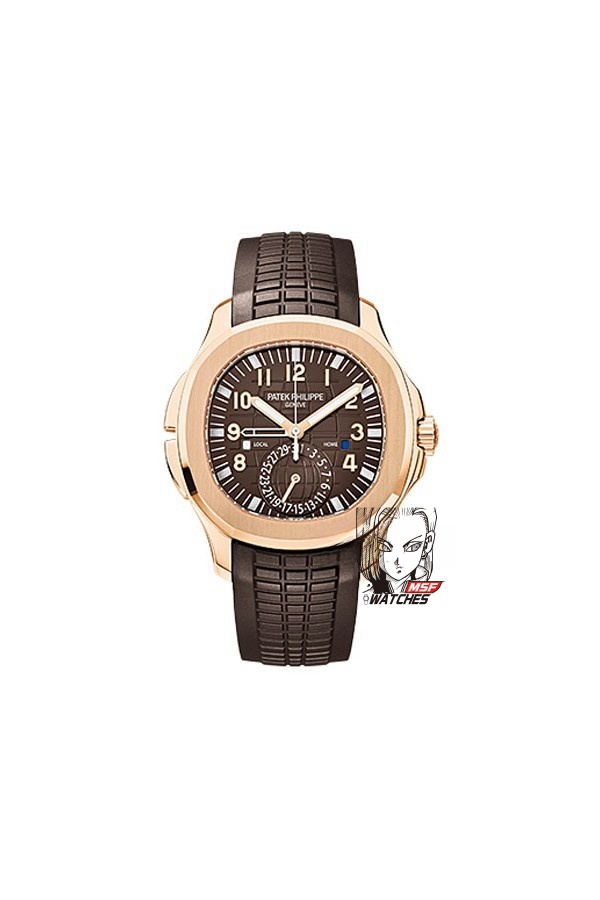 Patek Philippe Aquanaut Travel Time series 5164R-001, brown dial, GMT Dual Time Function, 40.8mm size.