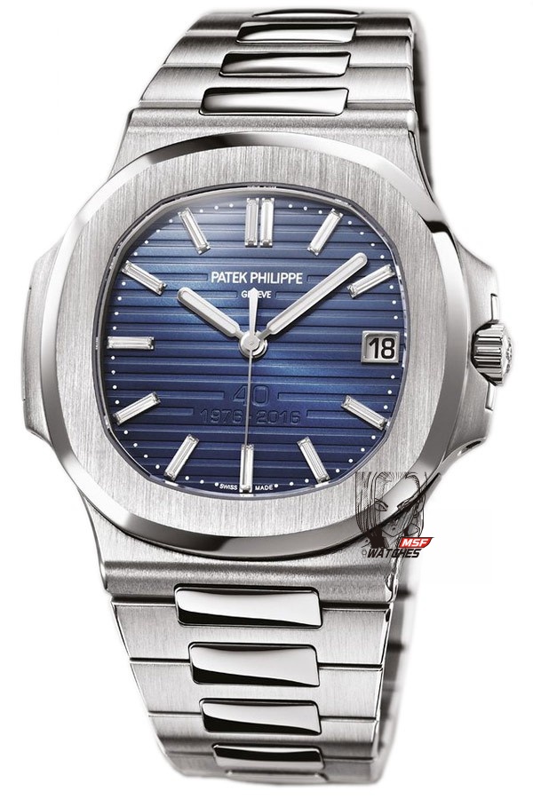 Patek Philippe Nautilus series 57111P, 40th Anniversary Edition with Blue Dial, 40mm size.