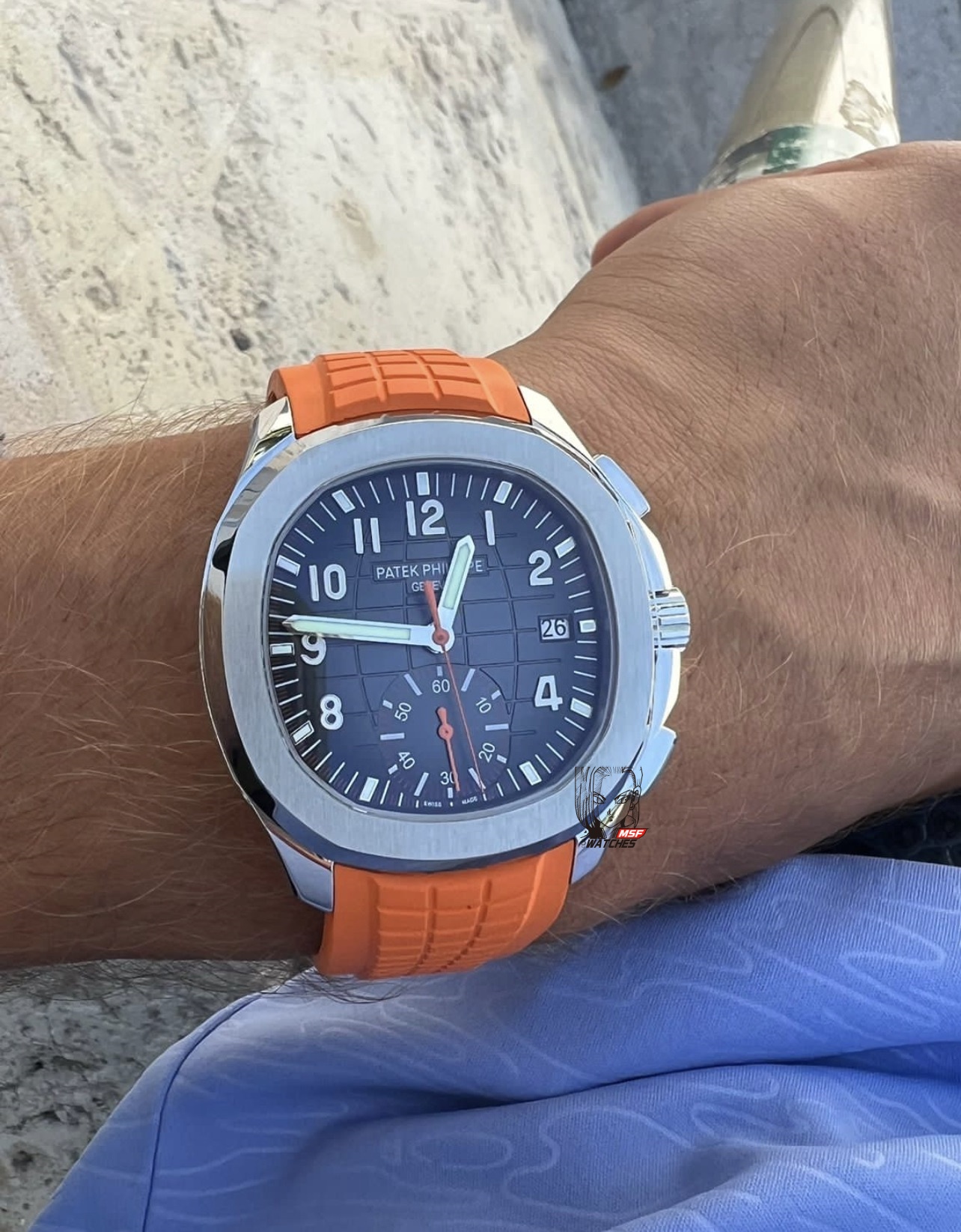 Patek Philippe Aquanaut Series 5968A-001, Brown Dial Dial, 42.2mm size.