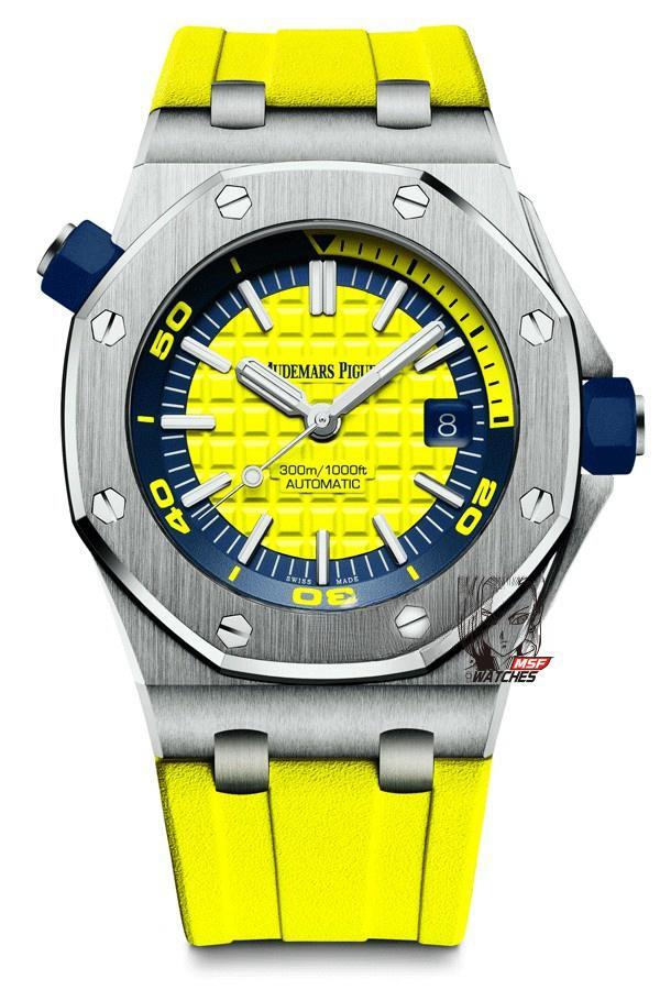 Audemars Piguet Royal Oak Offshore Series 15710ST.OO.A051CA.01, Yellow Dial, 42mm Size.