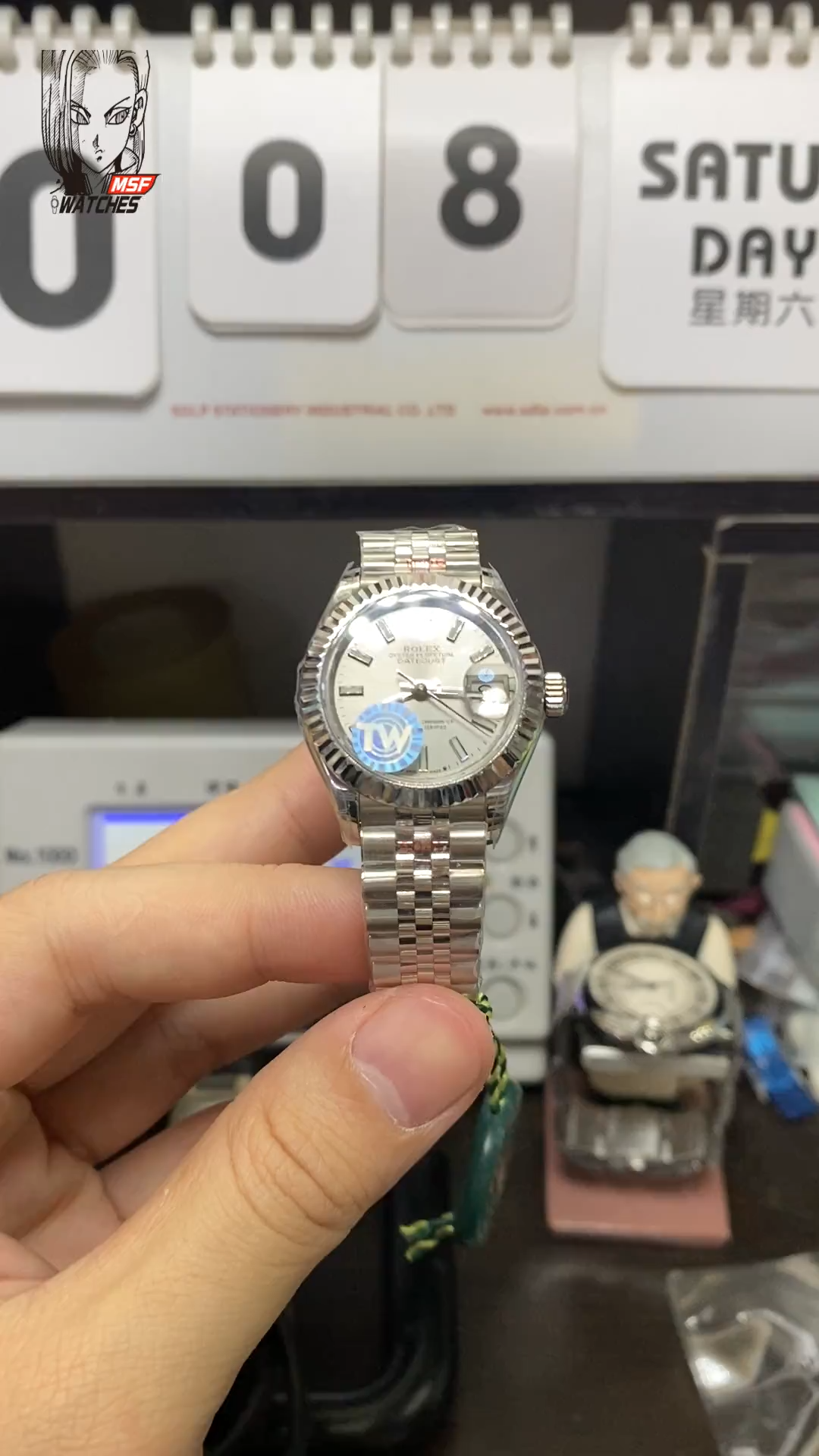 Rolex Datejust Series m279174-0005, White Case White Dial with Baton Hour Markers, 28mm Size, Five-Link Steel Bracelet